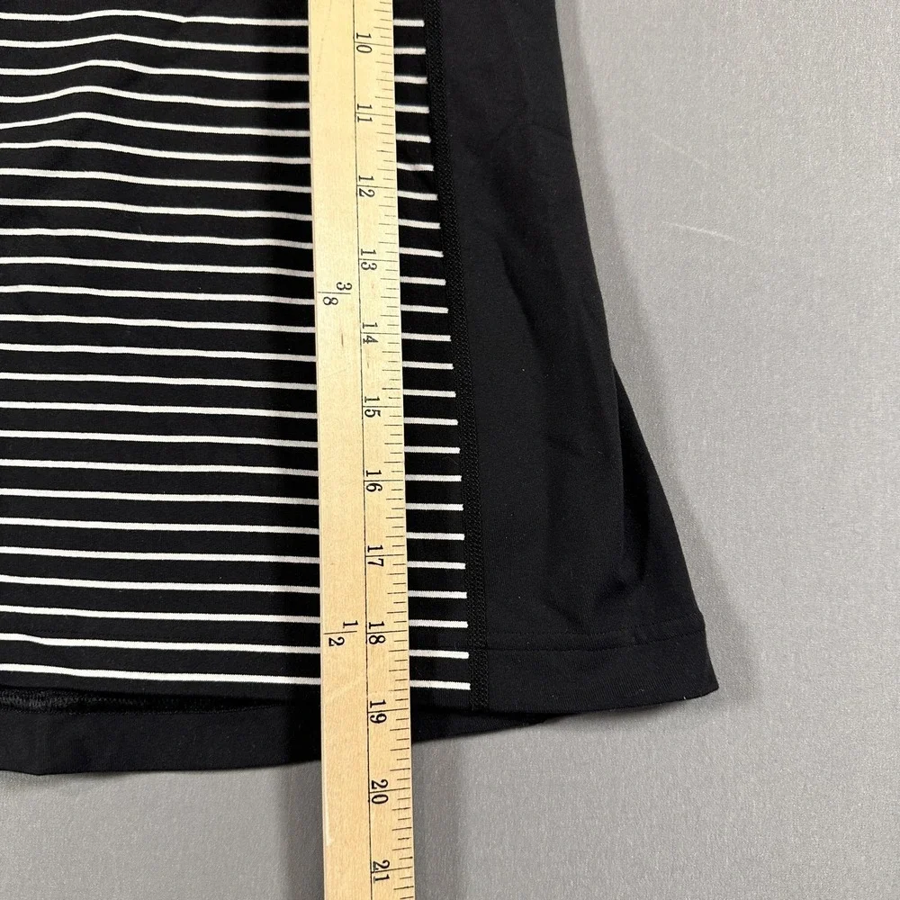 Lululemon Tank Top Womens 8 Black Striped Built In Bra Athletic Yoga Running